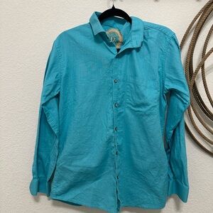 Orson Linen Button Down - Turquoise Blue / Aqua
